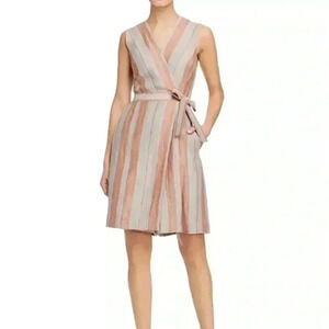 Lafayette 148 New York Oaklyn Striped Linen Jumpsuit size 4